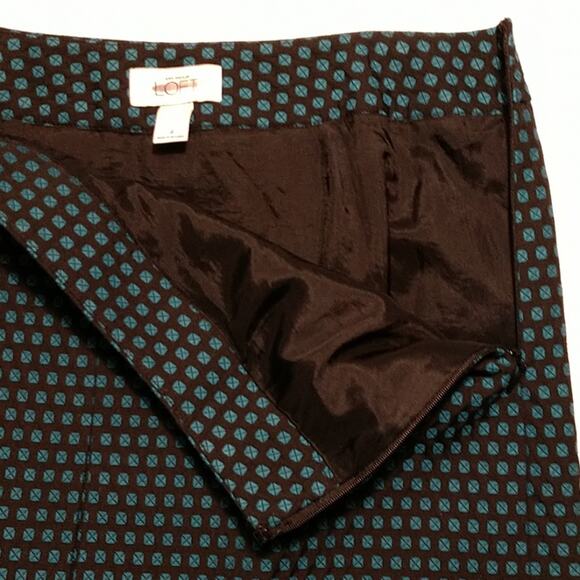 Demure Ann Taylor Loft Black Tiny Print Pencil Skirt size 4 - Picture 5 of 6